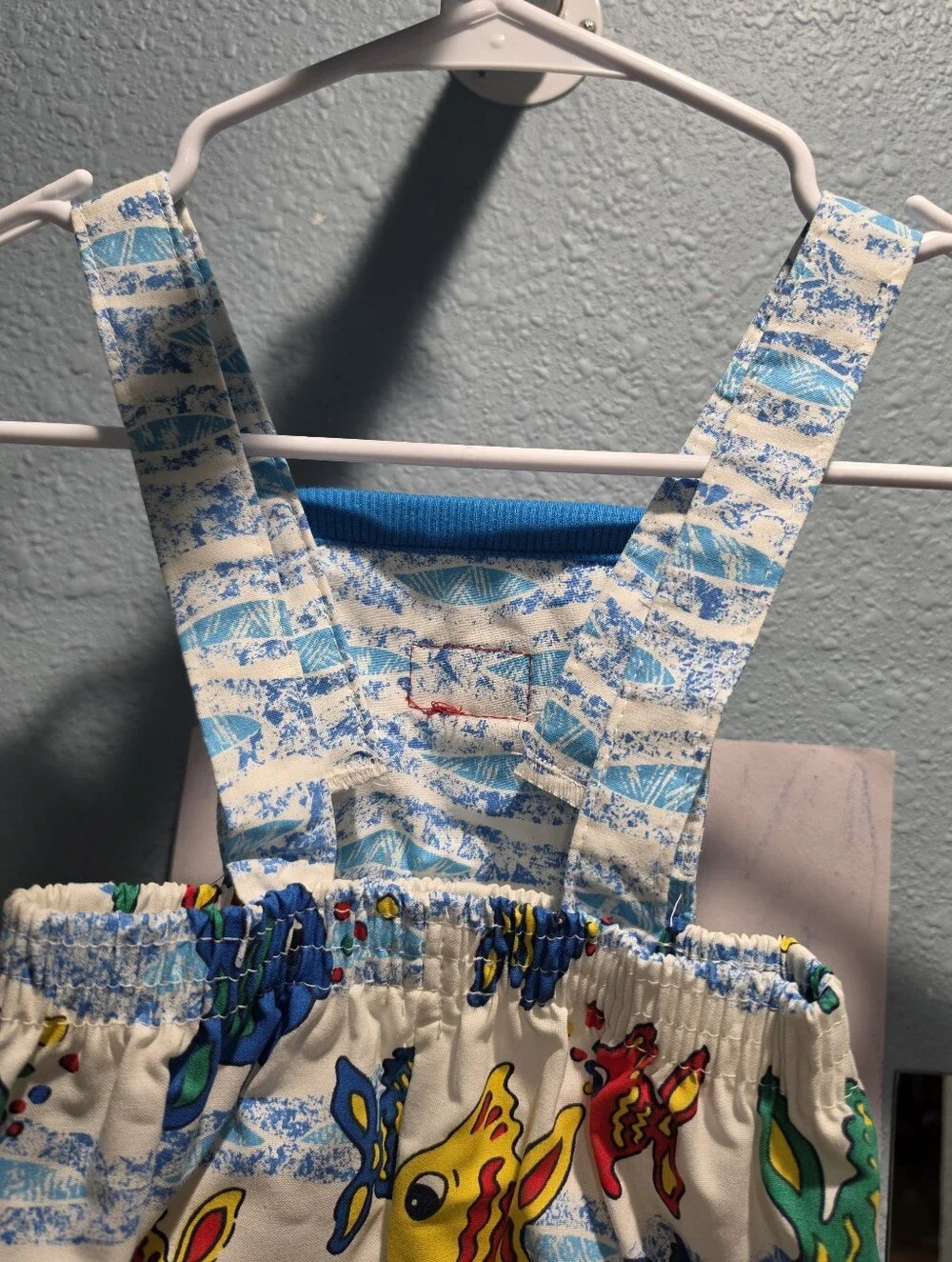 Nwt Vintage New With Tags Osh Kosh B'gosh Primary Fish Overalls 12 Month Usa